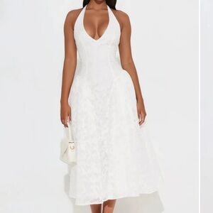 Fashion Nova White Midi Dress